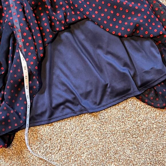 Eva Franco Maryanne - Navy and Red Polka Dot Midi Dress - Picture 7 of 11